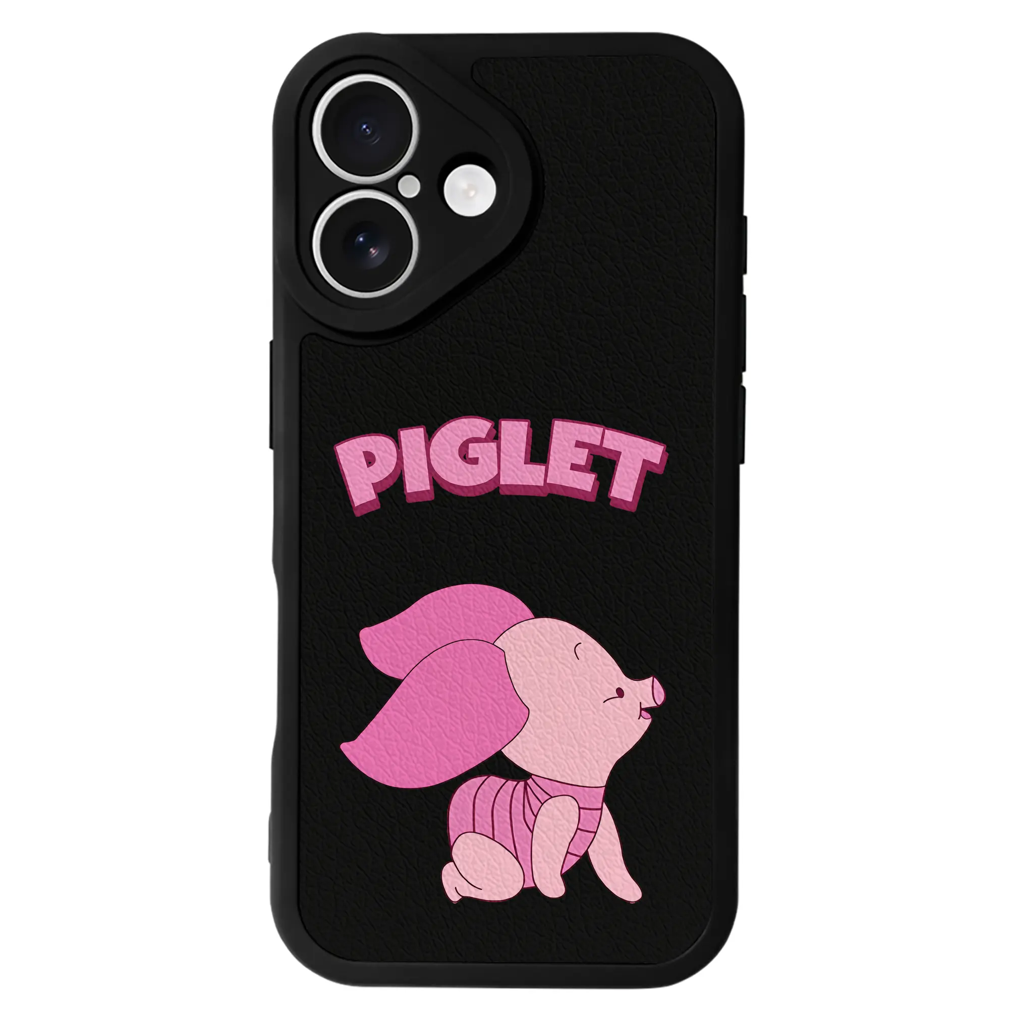 プーさん グッズ ピグレット - IPhone 16シリーズ対応 ・ シリコンスマホケース ・ レザー調 ・ 高精度フィット ・ 耐衝撃 ・ ワイヤレス充電対応 ・ 精密カット